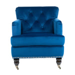 Safavieh Colin Tufted Club Chair , HUD8212 - Navy / Espresso