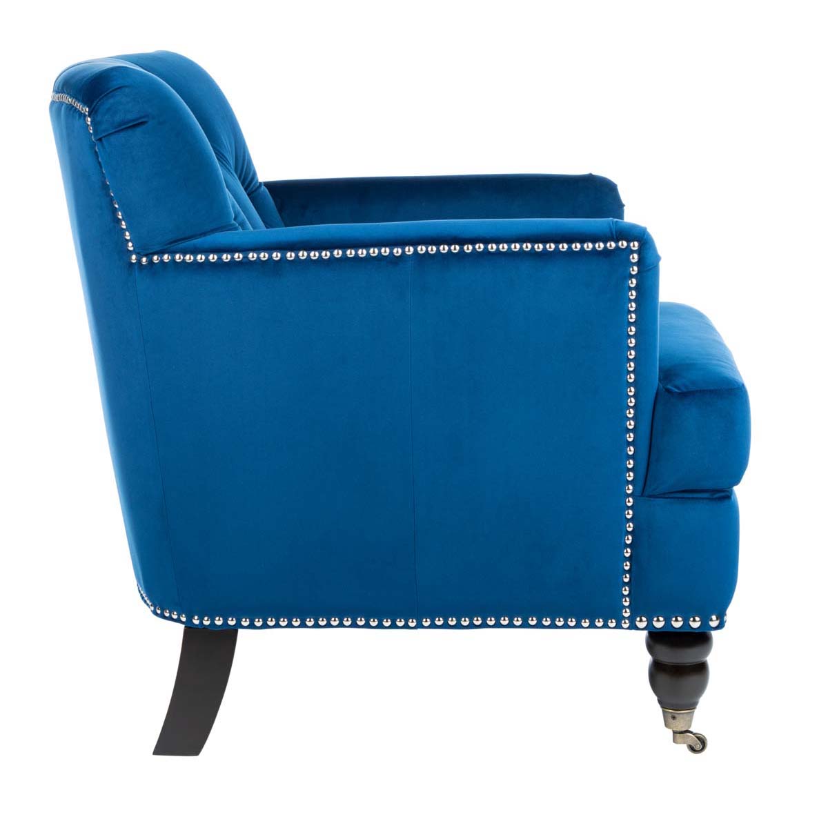Safavieh Colin Tufted Club Chair , HUD8212 - Navy / Espresso