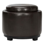 Safavieh Chelsea Round Tray Ottoman , HUD8232 - Brown