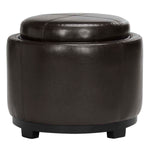 Safavieh Chelsea Round Tray Ottoman , HUD8232 - Brown