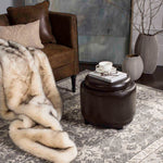 Safavieh Chelsea Round Tray Ottoman , HUD8232 - Brown