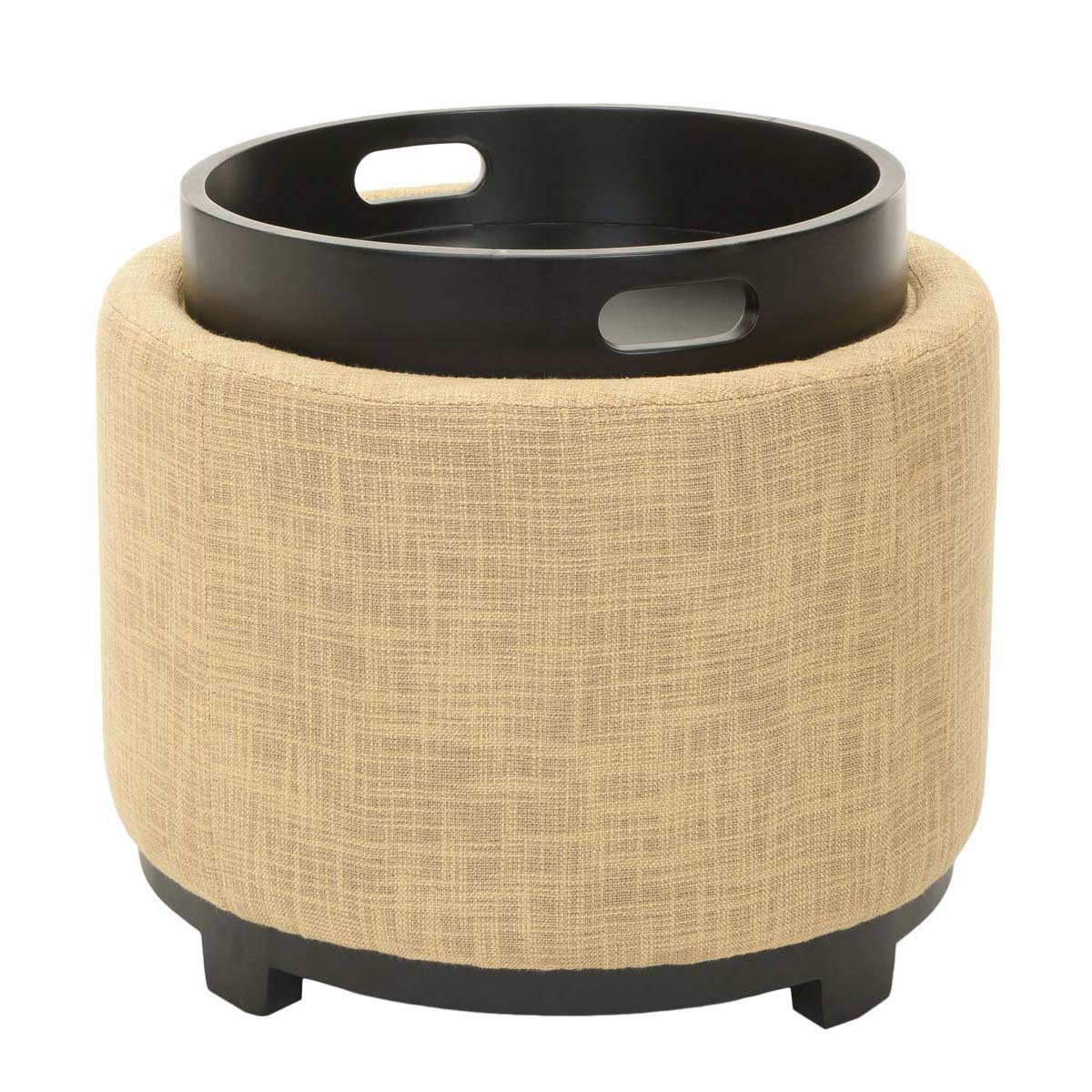 Safavieh Chelsea Round Tray Ottoman , HUD8232 - Gold