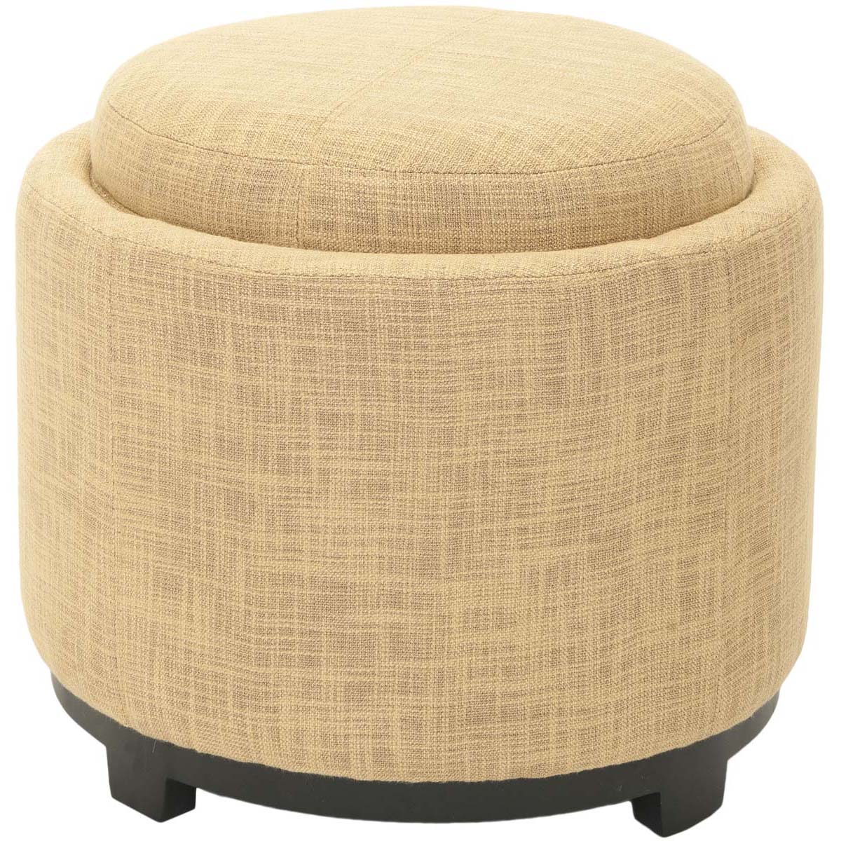 Safavieh Chelsea Round Tray Ottoman , HUD8232 - Gold