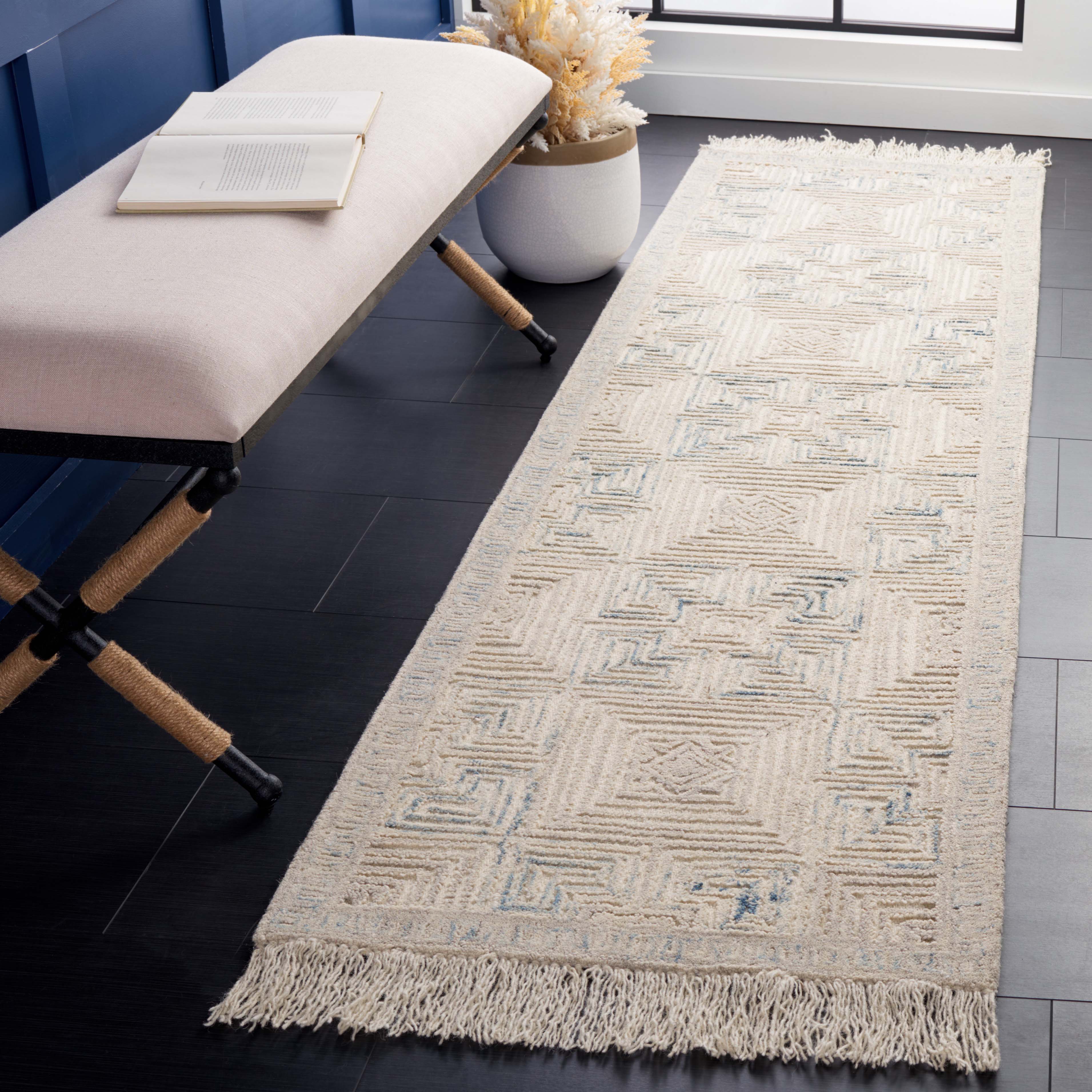 Safavieh Ikat 802 Rug, IKT802 - Ivory / Grey
