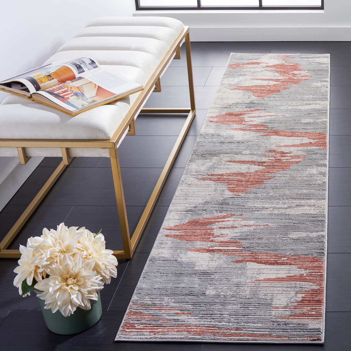 Safavieh Invista 534 Rug, INV534 - Light Grey / Rust