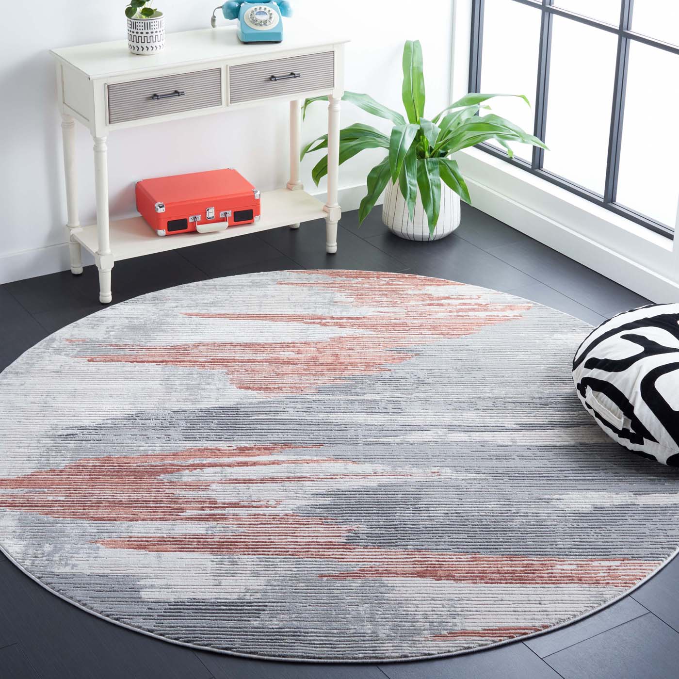 Safavieh Invista 534 Rug, INV534 - Light Grey / Rust