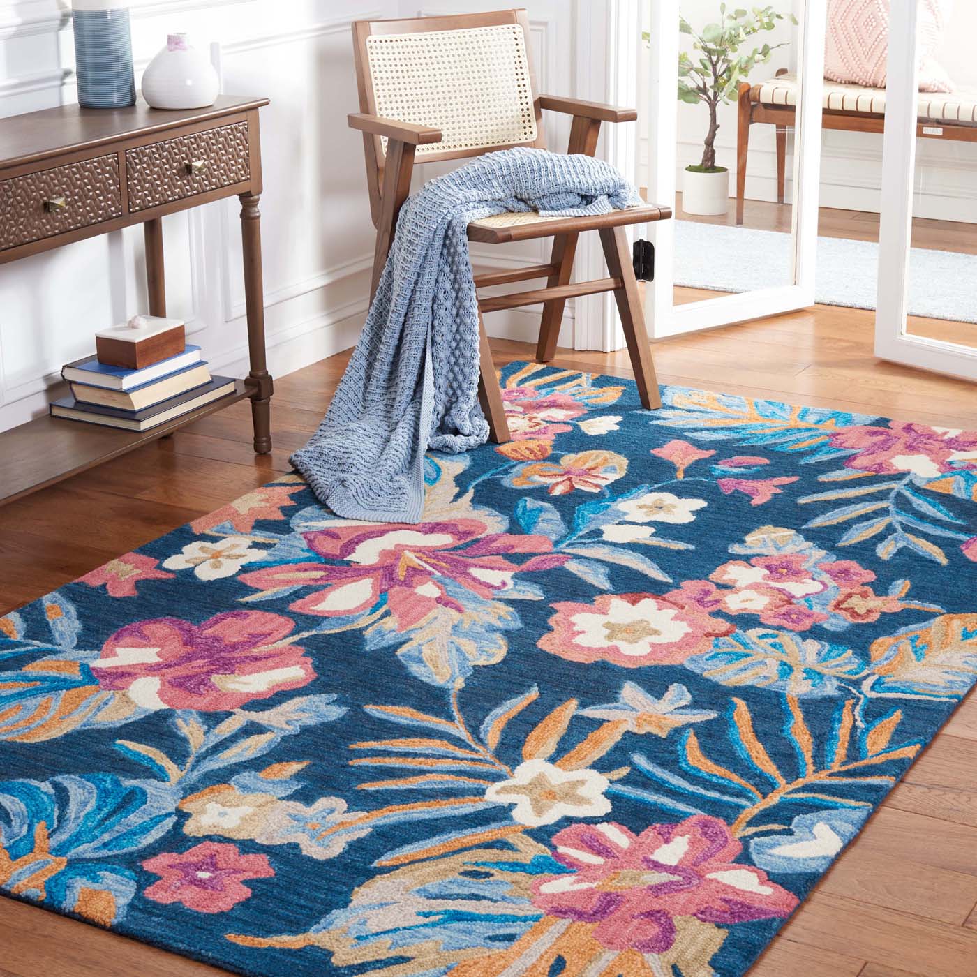 Safavieh Jardin 152 Rug, JAR152 - Blue / Pink