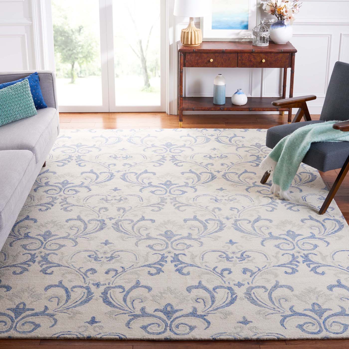 Safavieh Jardin 154 Rug, JAR154 - Ivory / Blue