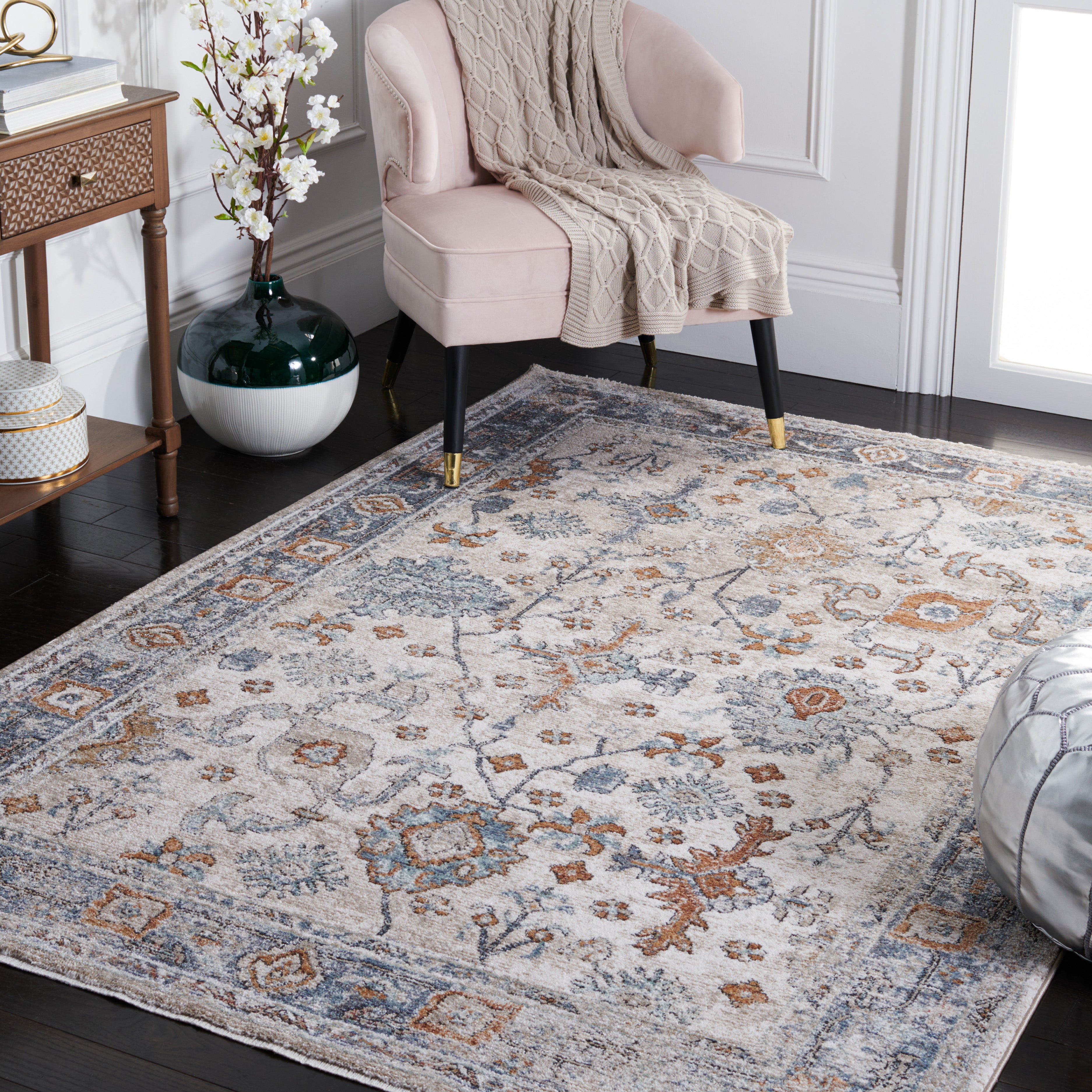 Safavieh Jasmine 343 Rug, JSM343 - Ivory / Blue