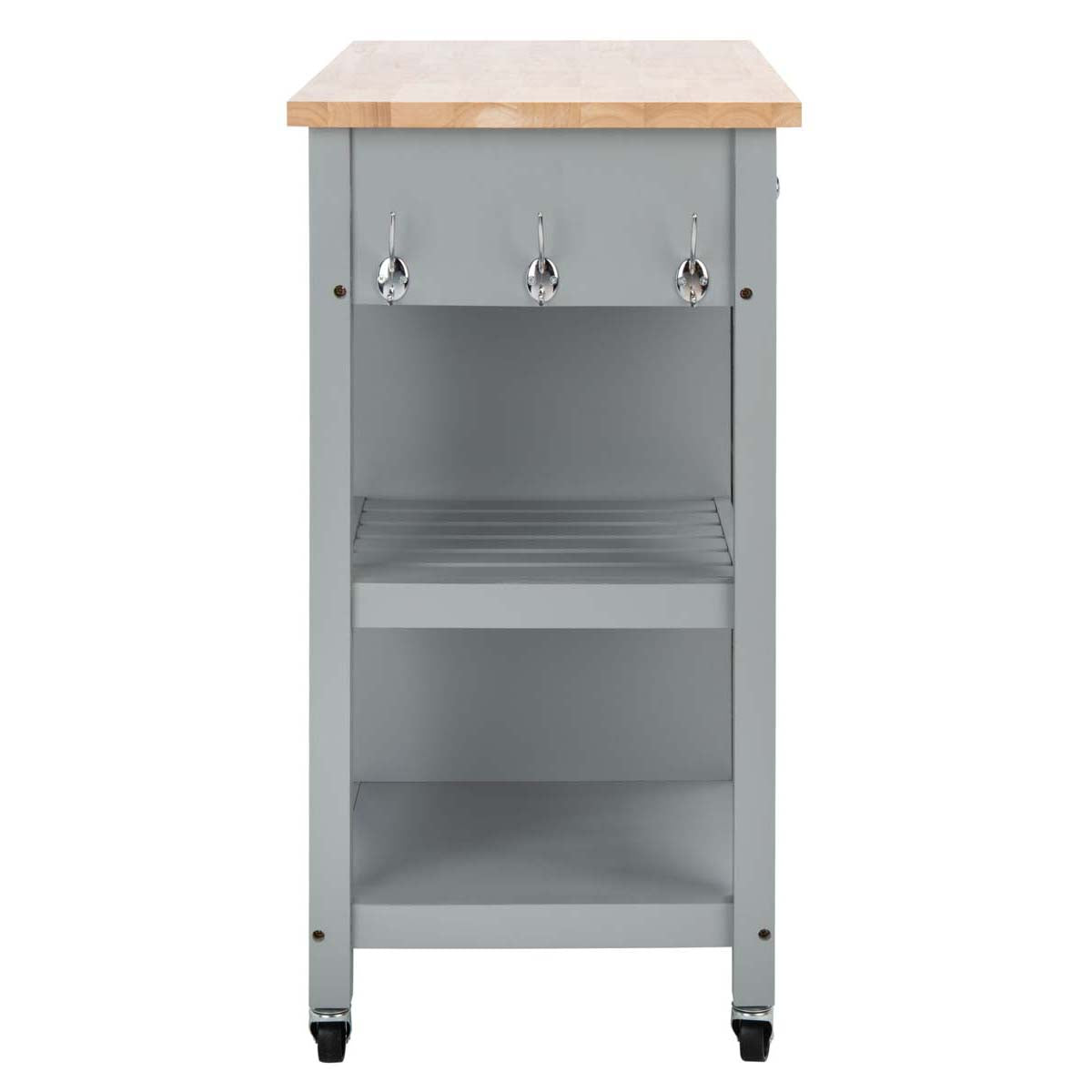 Safavieh Locklyn 1 Door 2 Drawer 2 Shelf Kitchen Cart , KCH8703 - Grey / Natural