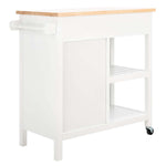 Safavieh Locklyn 1 Door 2 Drawer 2 Shelf Kitchen Cart , KCH8703 - White / Natural