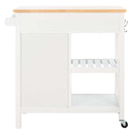 Safavieh Locklyn 1 Door 2 Drawer 2 Shelf Kitchen Cart , KCH8703 - White / Natural