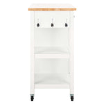 Safavieh Locklyn 1 Door 2 Drawer 2 Shelf Kitchen Cart , KCH8703 - White / Natural