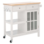 Safavieh Locklyn 1 Door 2 Drawer 2 Shelf Kitchen Cart , KCH8703 - White / Natural