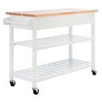 Safavieh Kiko 2 Drawer 2 Shelf Kitchen Cart , KCH8704 - White / Natural