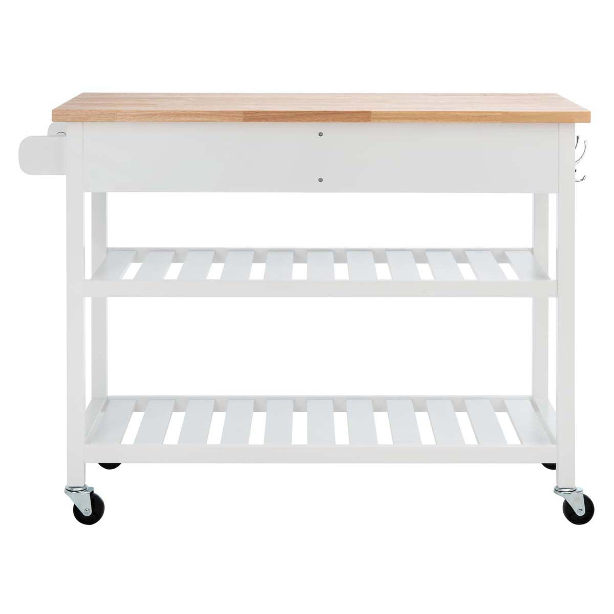 Safavieh Kiko 2 Drawer 2 Shelf Kitchen Cart , KCH8704 - White / Natural