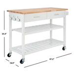 Safavieh Kiko 2 Drawer 2 Shelf Kitchen Cart , KCH8704 - White / Natural