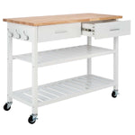 Safavieh Kiko 2 Drawer 2 Shelf Kitchen Cart , KCH8704 - White / Natural