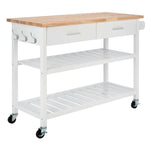 Safavieh Kiko 2 Drawer 2 Shelf Kitchen Cart , KCH8704 - White / Natural