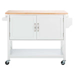 Safavieh Kesler 2 Door 1 Shelf Kitchen Cart , KCH8705 - White / Natural