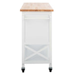Safavieh Kesler 2 Door 1 Shelf Kitchen Cart , KCH8705 - White / Natural