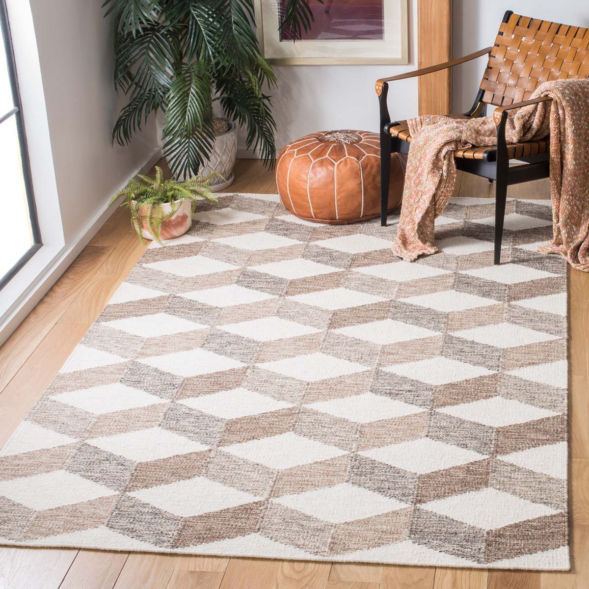 Safavieh Kilim 154 Rug, KLM154 - Ivory / Brown