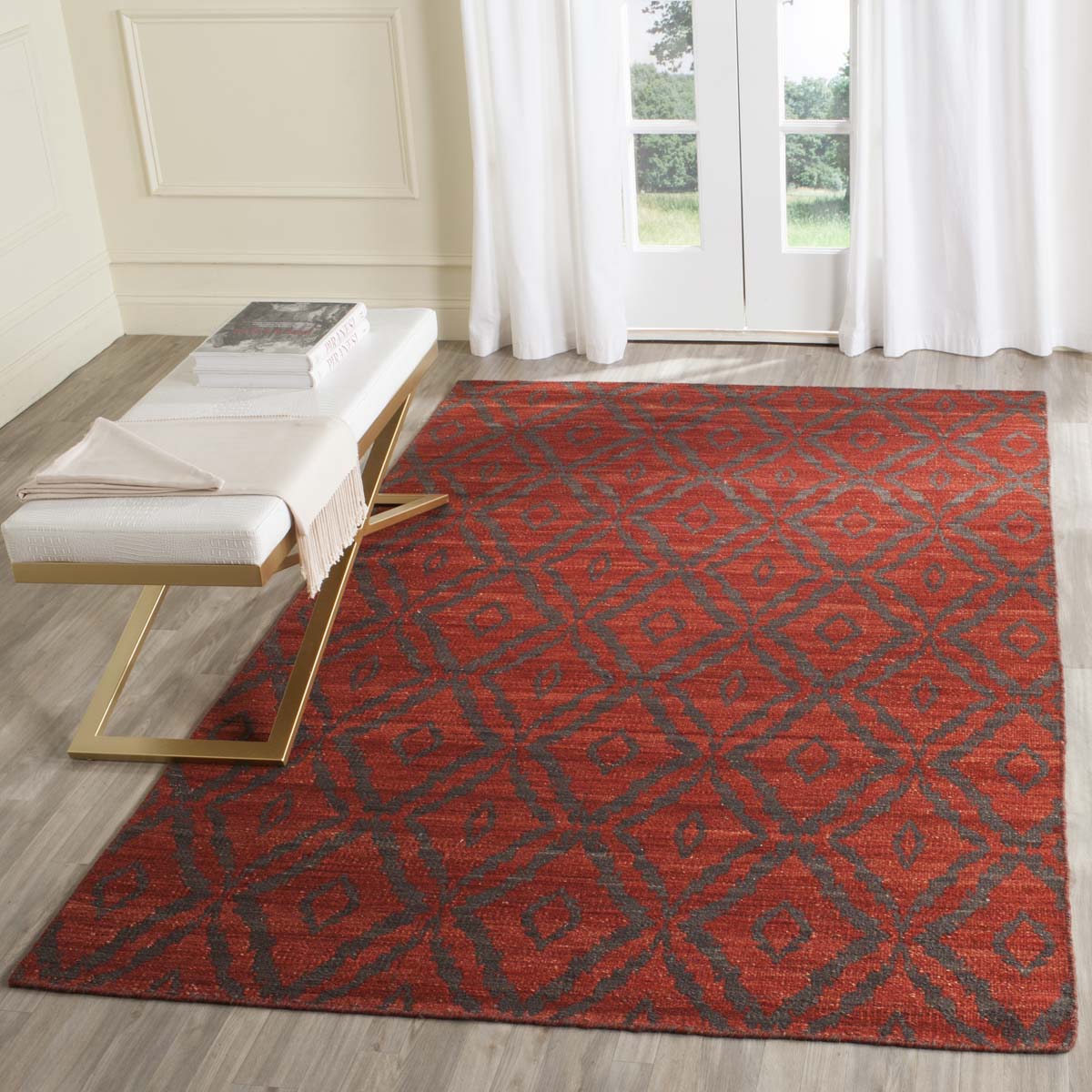 Safavieh Kilim 215 Rug, KLM215 - Rust / Grey
