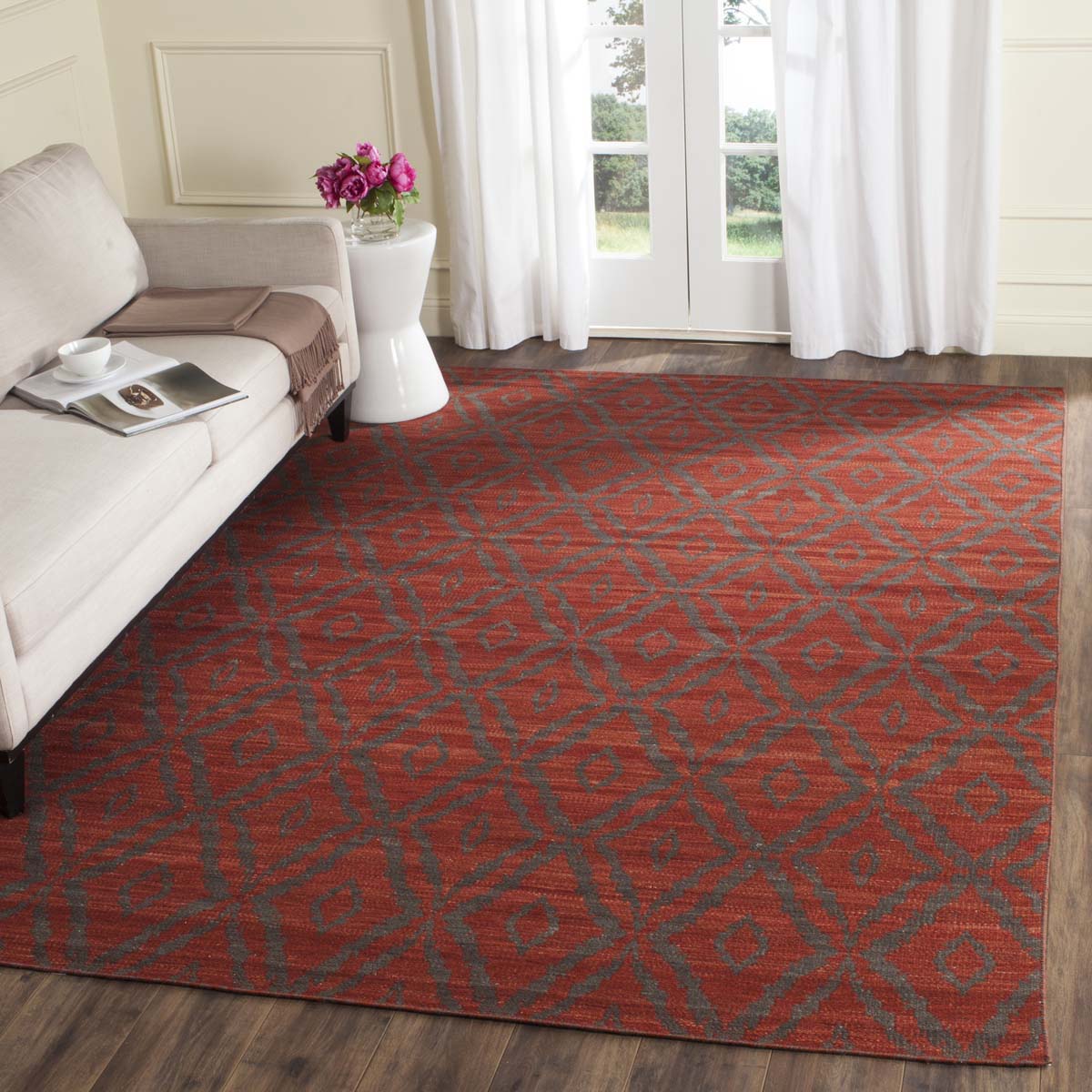 Safavieh Kilim 215 Rug, KLM215 - Rust / Grey