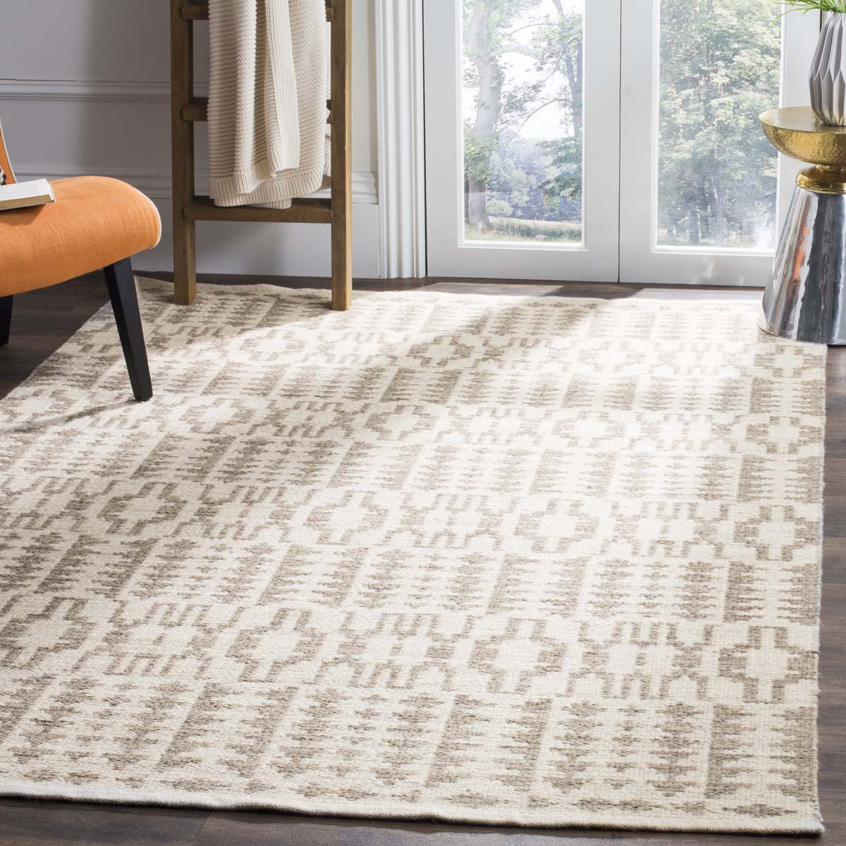 Safavieh Kilim 352 Rug, KLM352 - Ivory / Grey