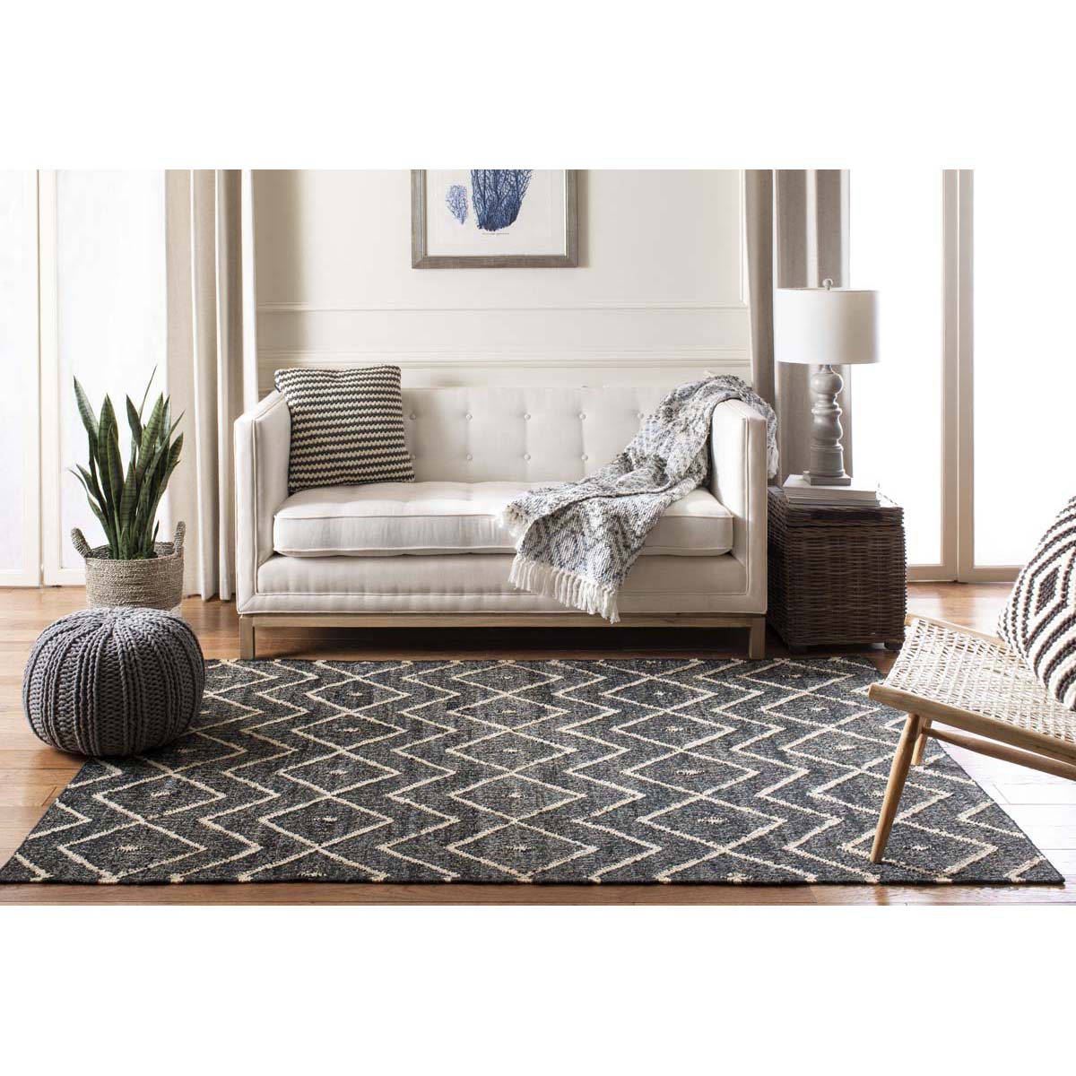 Safavieh Kilim 750 Rug, KLM750 - Charcoal / Natural
