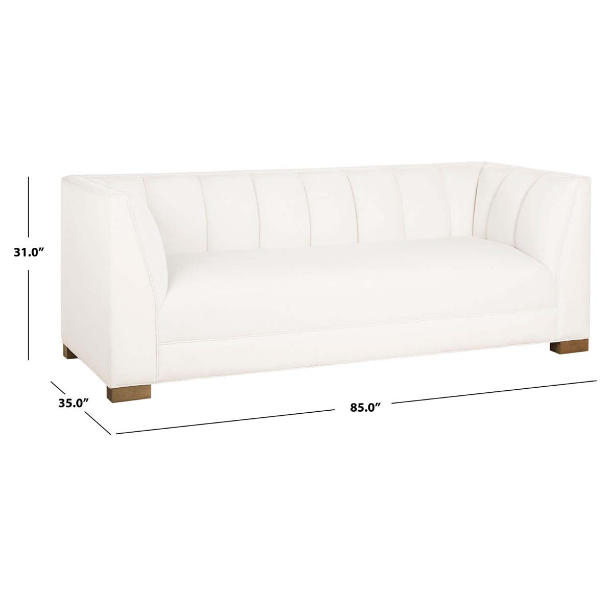 Safavieh Couture Beverly  Linen Blend Sofa - White
