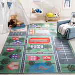 Safavieh Kids Playhouse 200 Rug, KPH200 - Green / Charcoal