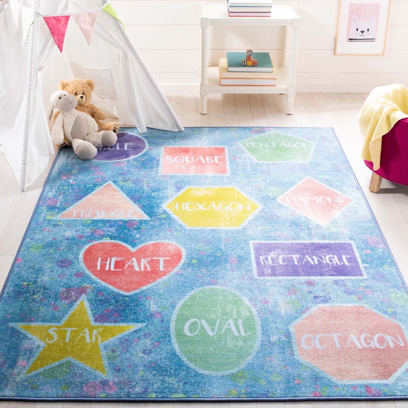 Safavieh Kids Playhouse 201 Rug, KPH201 - Blue / Pink