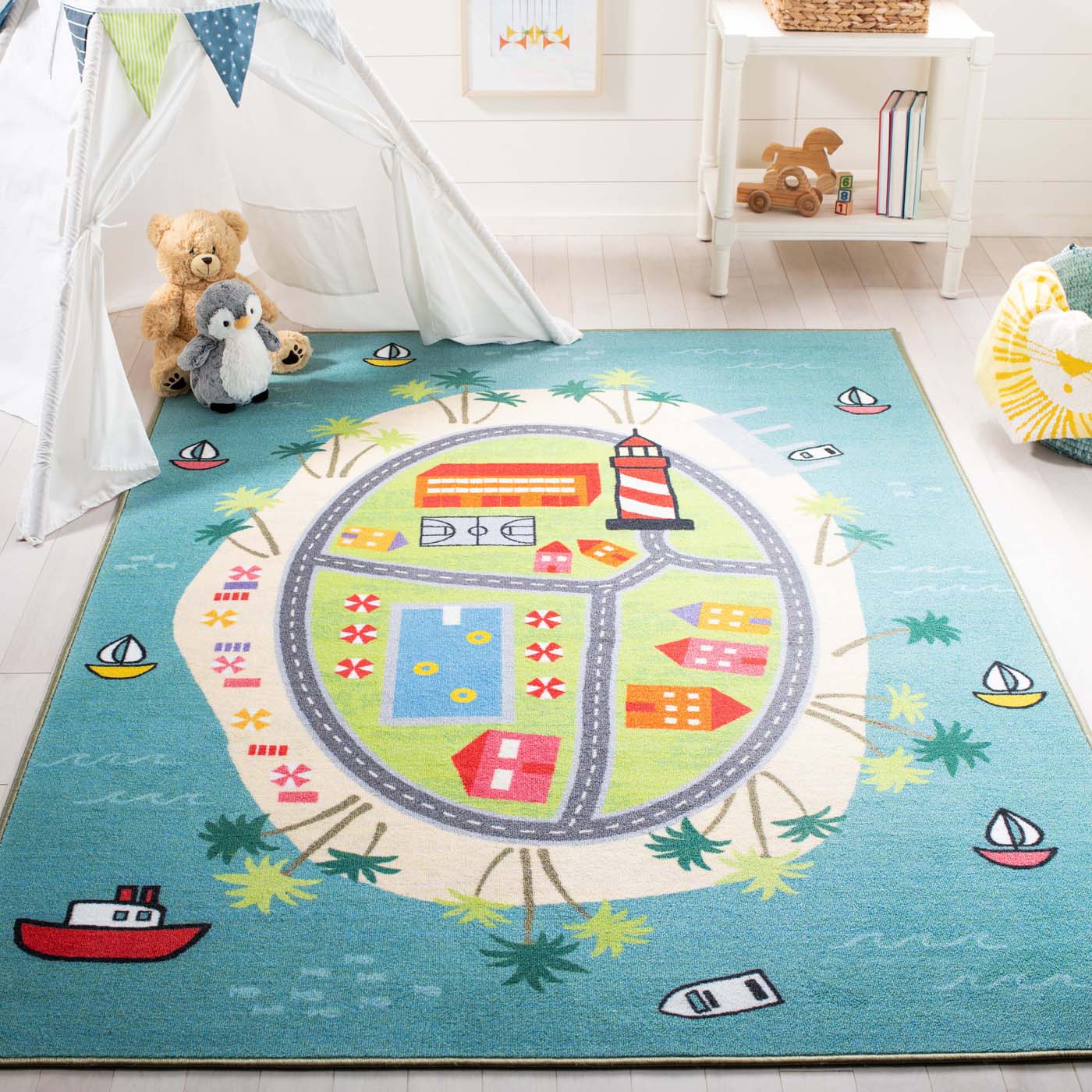 Safavieh Kids Playhouse 202 Rug, KPH202 - Blue / Green