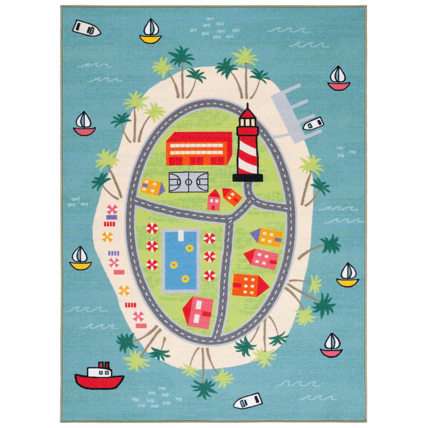 Safavieh Kids Playhouse 202 Rug, KPH202 - Blue / Green