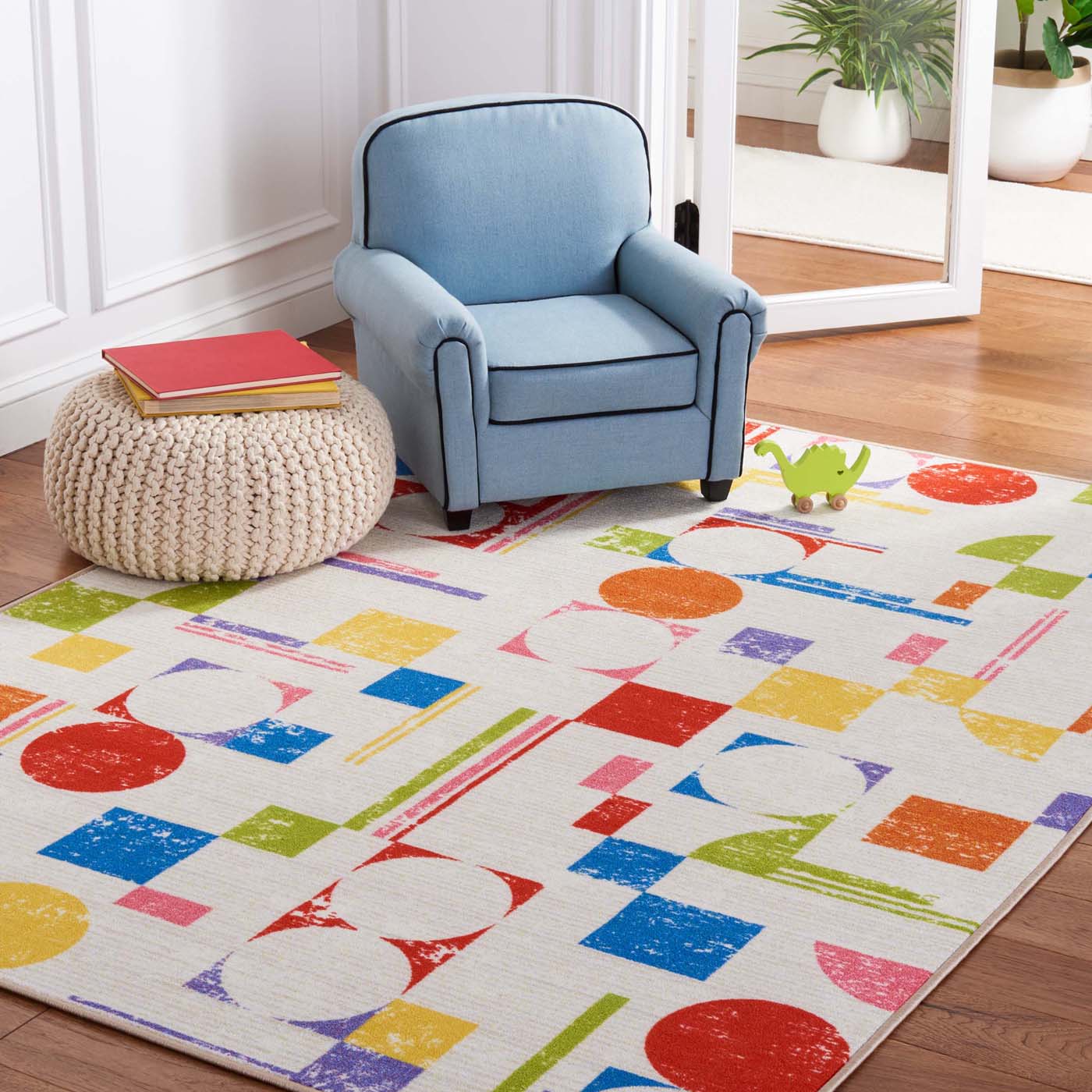 Safavieh Kids Playhouse 203 Rug, KPH203 - Ivory / Red
