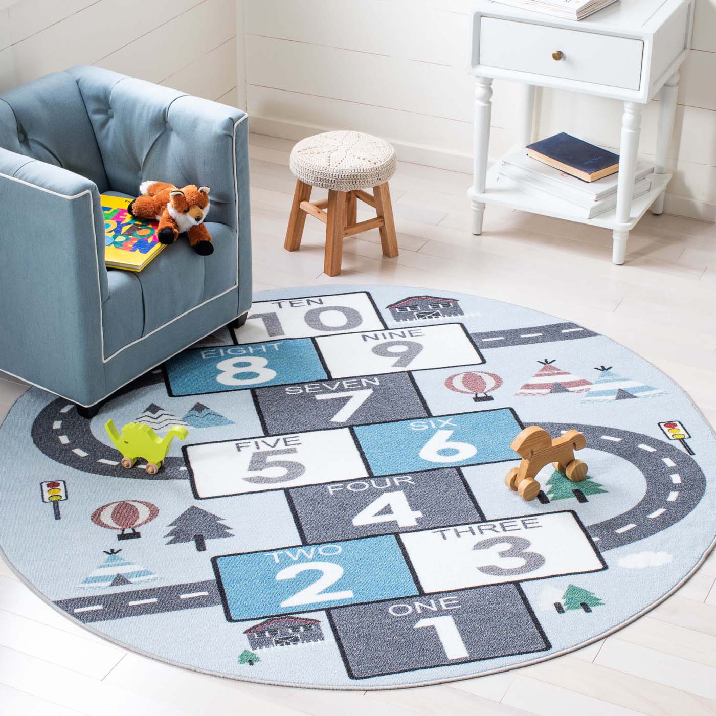 Safavieh Kids Playhouse 226 Rug, KPH226 - Grey / Blue