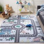 Safavieh Kids Playhouse 232 Rug, KPH232 - Blue / Dark Grey