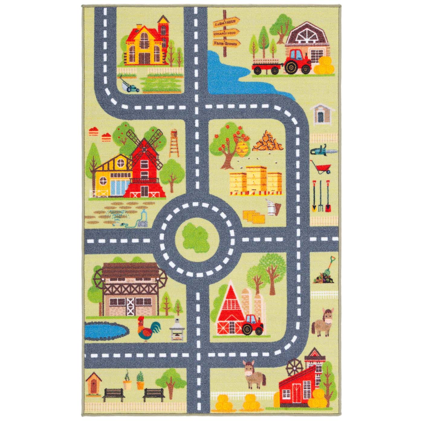 Safavieh Kids Playhouse 232 Rug, KPH232 - Light Green / Dark Grey