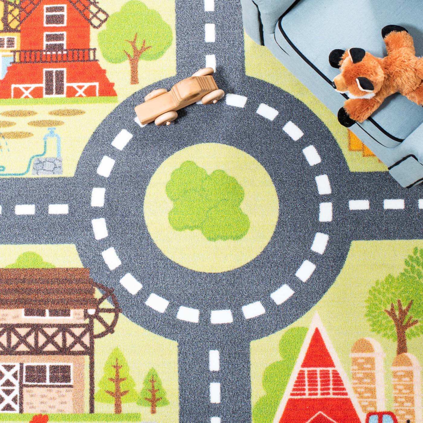 Safavieh Kids Playhouse 232 Rug, KPH232 - Light Green / Dark Grey