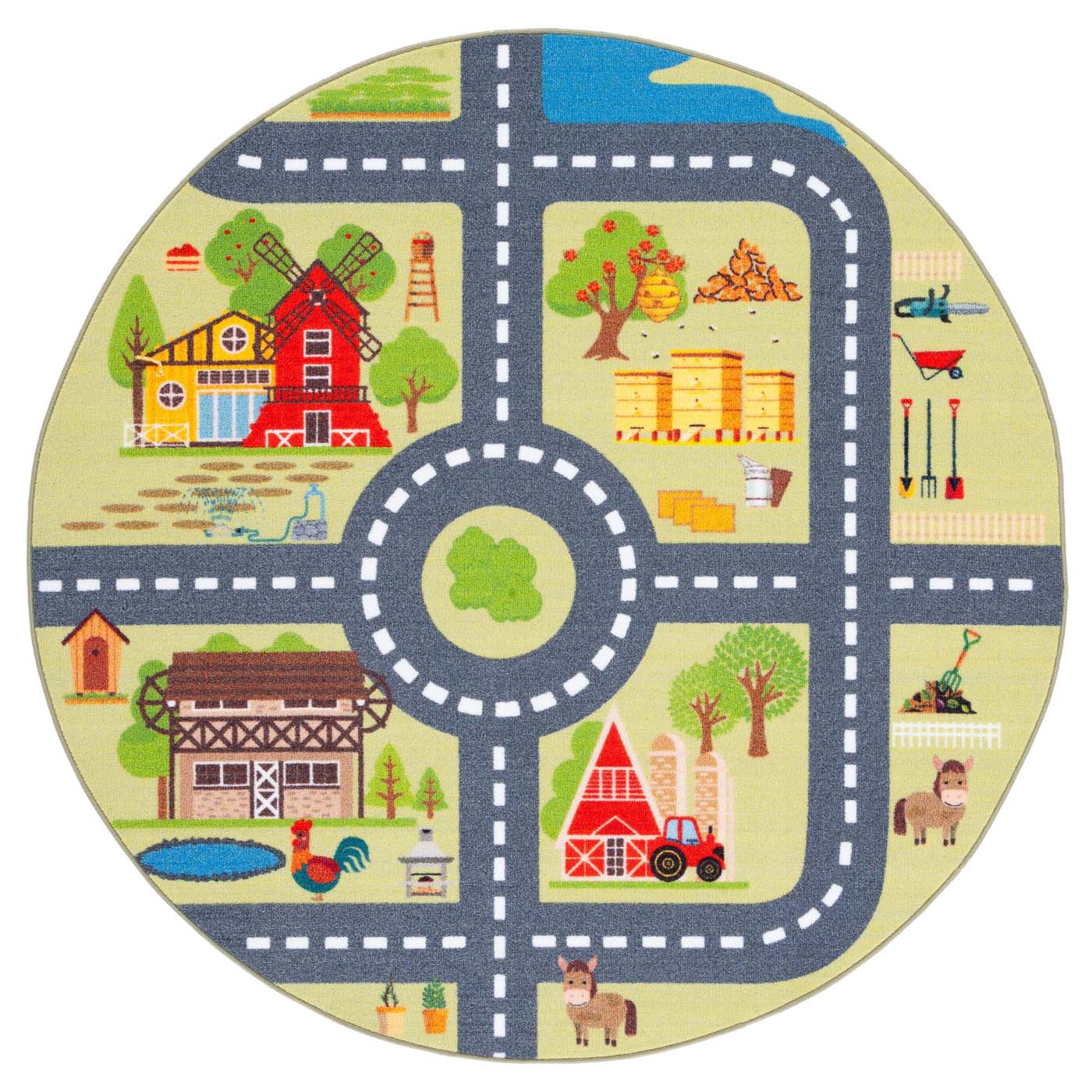 Safavieh Kids Playhouse 232 Rug, KPH232 - Light Green / Dark Grey