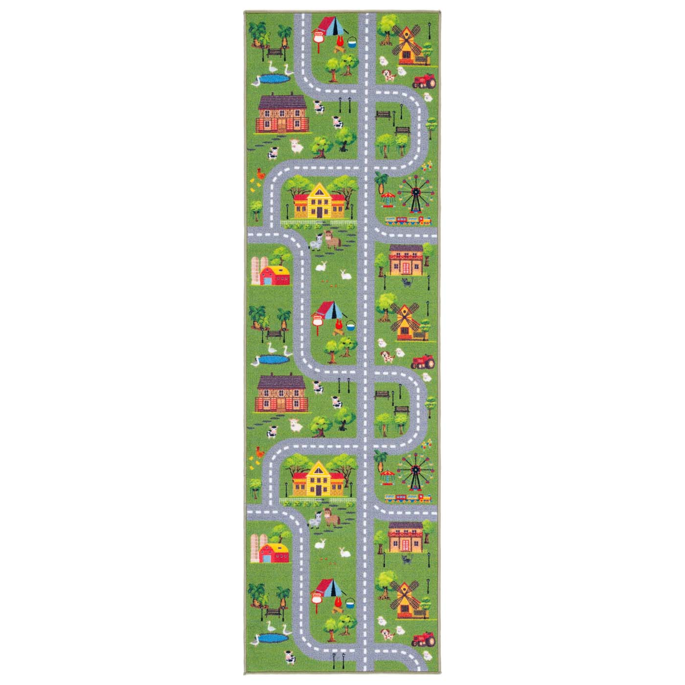 Safavieh Kids Playhouse 235 Rug, KPH235 - Dark Green / Light Grey