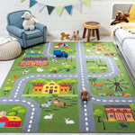Safavieh Kids Playhouse 235 Rug, KPH235 - Dark Green / Light Grey