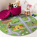 Safavieh Kids Playhouse 235 Rug, KPH235 - Dark Green / Light Grey