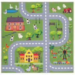 Safavieh Kids Playhouse 235 Rug, KPH235 - Dark Green / Light Grey