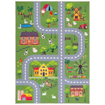 Safavieh Kids Playhouse 235 Rug, KPH235 - Dark Green / Light Grey