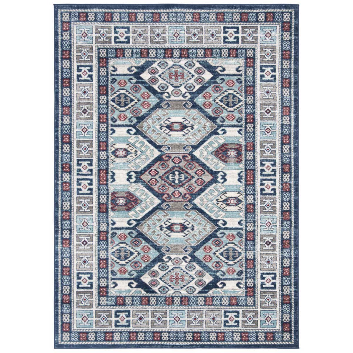 Safavieh Kazak 100 121 Rug, KZK121 - Blue / Grey