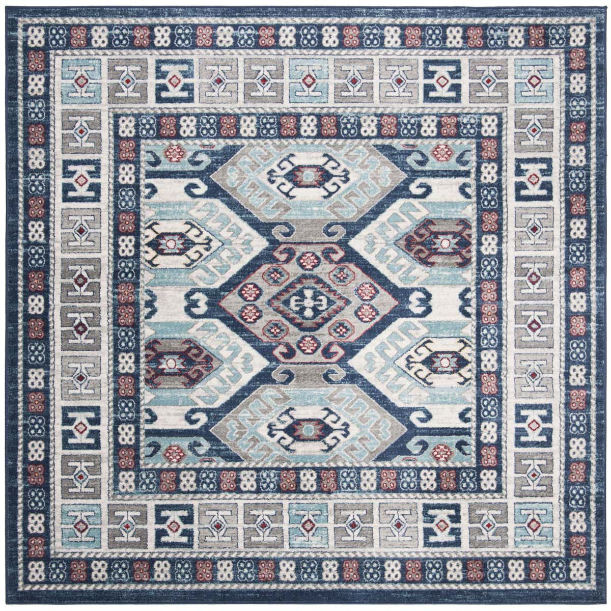 Safavieh Kazak 100 121 Rug, KZK121 - Blue / Grey