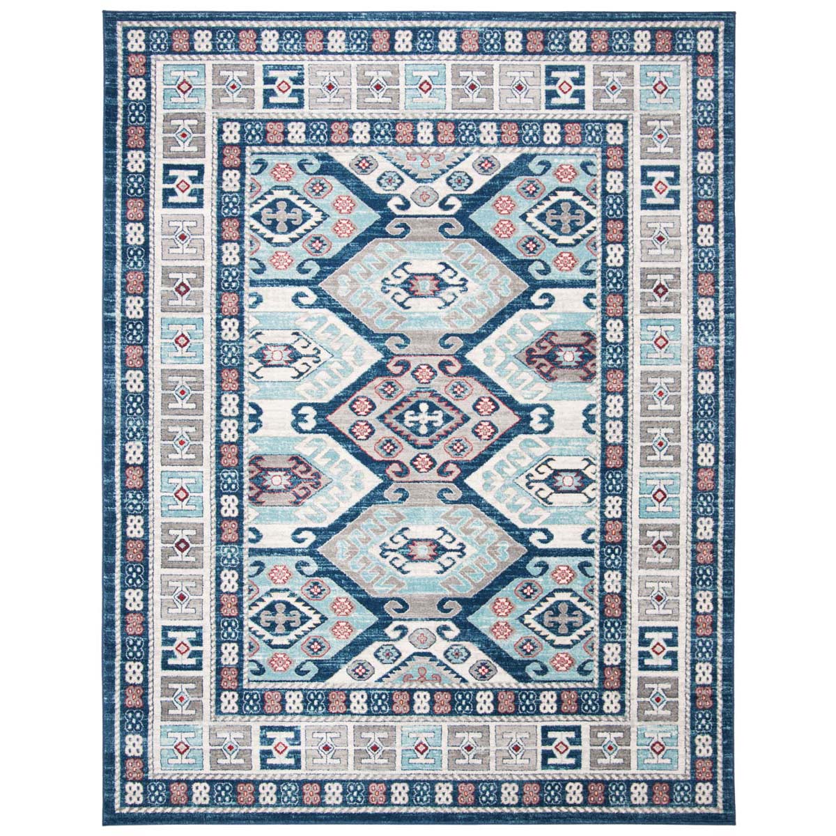 Safavieh Kazak 100 121 Rug, KZK121 - Blue / Grey