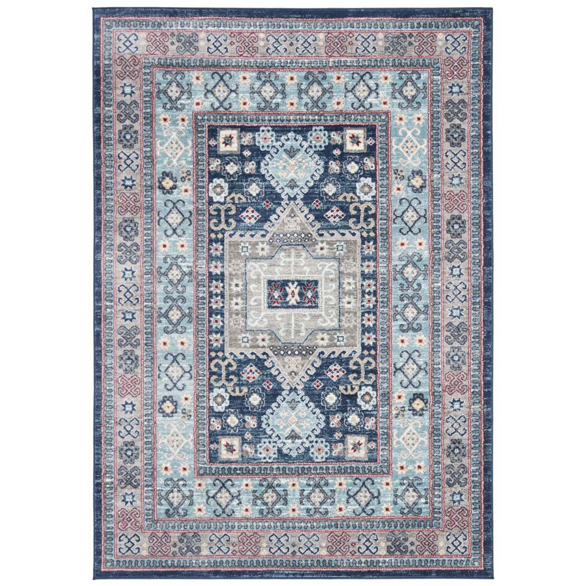 Safavieh Kazak 100 122 Rug, KZK122 - Blue / Creme